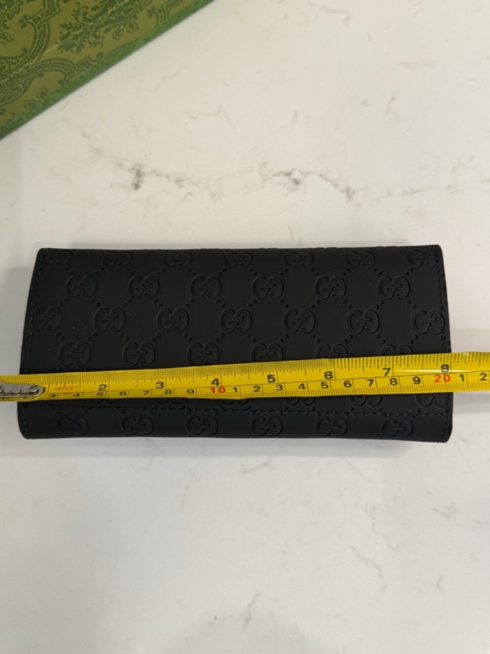 Embossed Leather Wallet with Silver-Tone Hardware - Picture 5 of 10